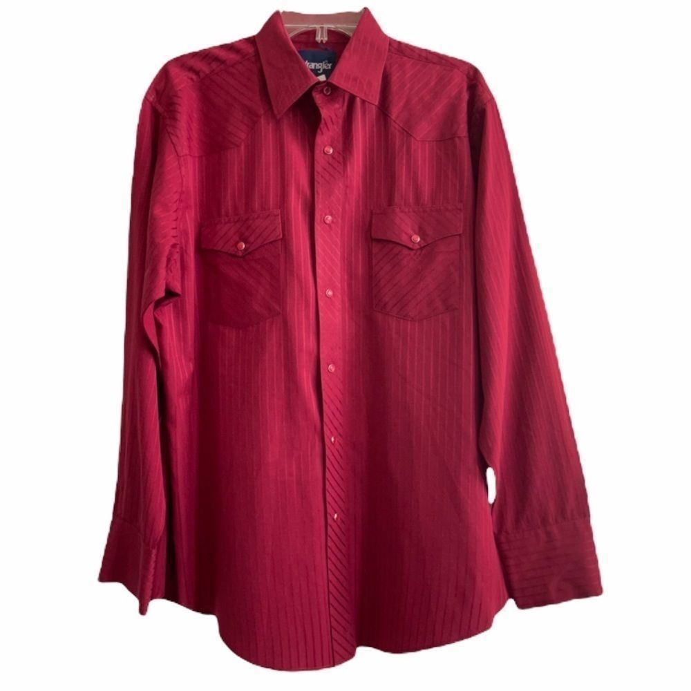 Men’s Wrangler western pearl snap shirt L